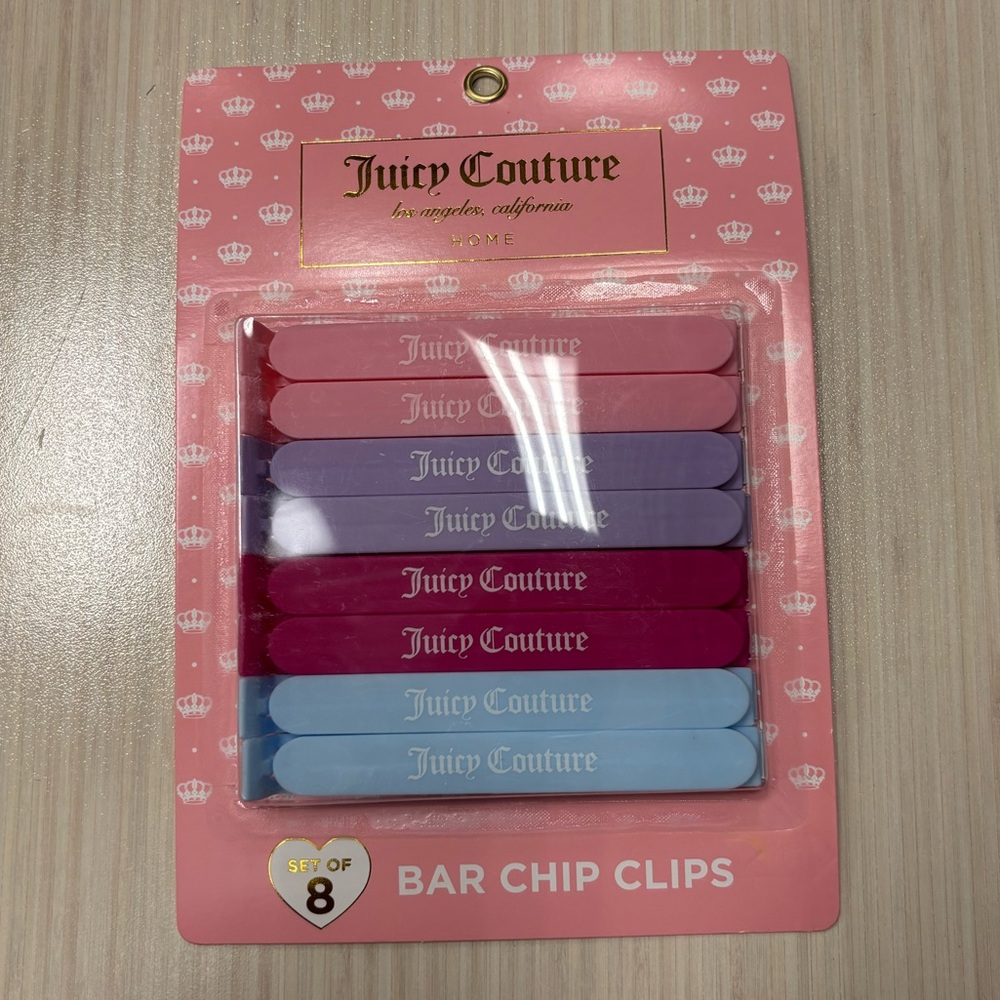 Juicy Couture Pink Crown Bar Chip Clips